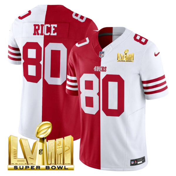 Men's 49ers Super Bowl LVIII Gold Patch Vapor Jersey V2 - All Stitched - Image 36