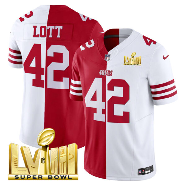 Men's 49ers Super Bowl LVIII Gold Patch Vapor Jersey V2 - All Stitched - Image 39