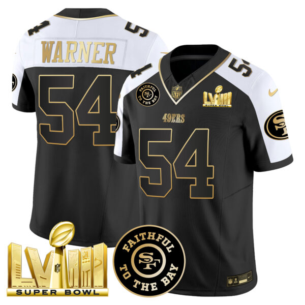Men's 49ers Faithful & Super Bowl LVIII Gold Patch Vapor Jersey V2 - All Stitched - Image 5