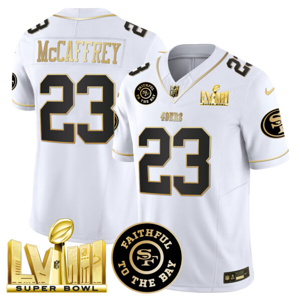 Men's 49ers Faithful & Super Bowl LVIII Gold Patch Vapor Jersey V2 - All Stitched - Image 21