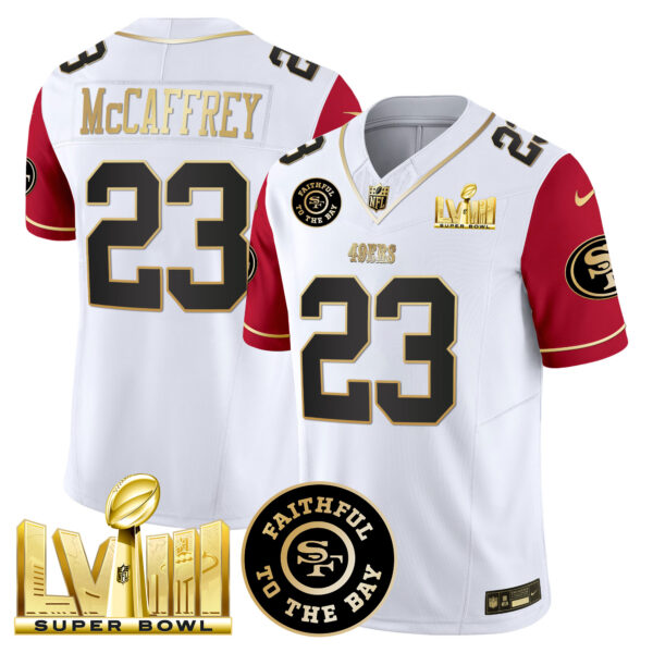 Men's 49ers Faithful & Super Bowl LVIII Gold Patch Vapor Jersey V2 - All Stitched - Image 41
