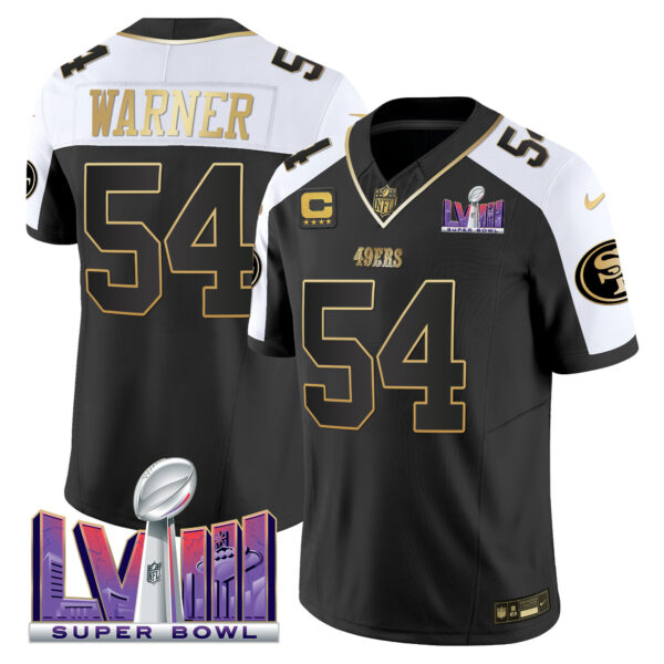 Men's 49ers Super Bowl LVIII Patch Vapor Jersey V2 - All Stitched - Image 5
