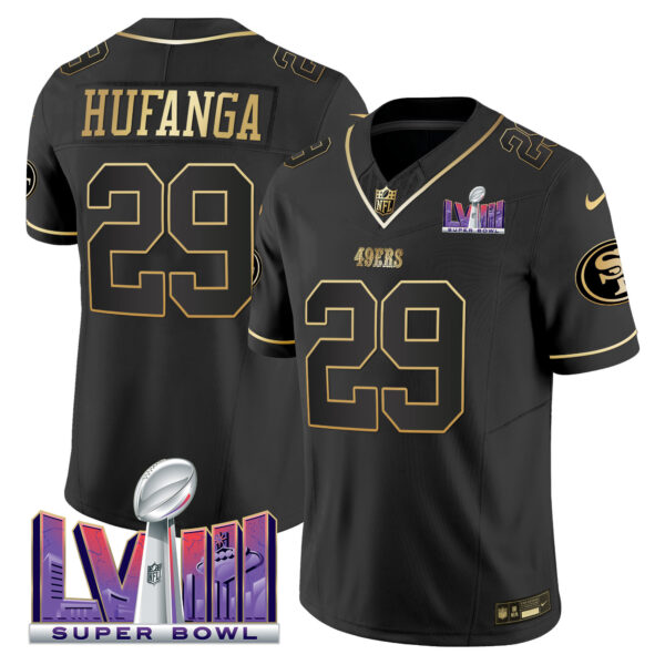 Men's 49ers Super Bowl LVIII Patch Vapor Jersey V2 - All Stitched - Image 20
