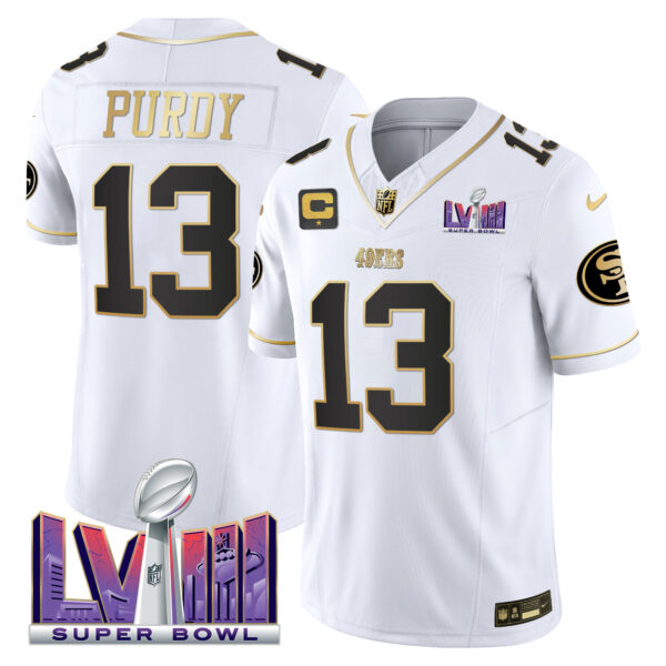 Men's 49ers Super Bowl LVIII Patch Vapor Jersey V2 - All Stitched - Image 23