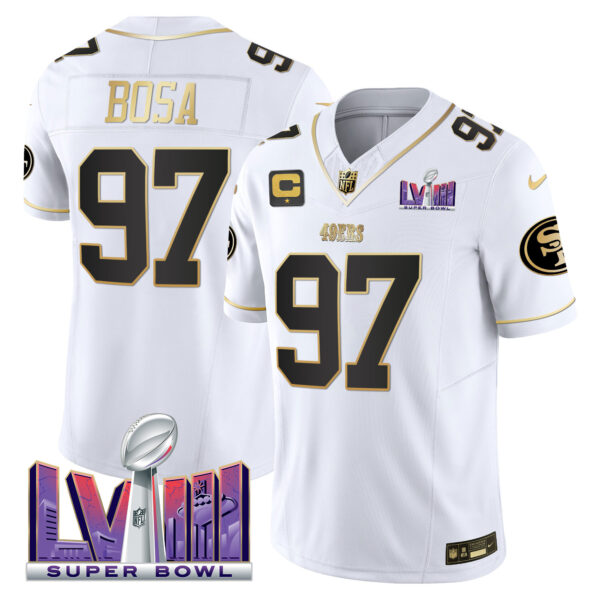 Men's 49ers Super Bowl LVIII Patch Vapor Jersey V2 - All Stitched - Image 27