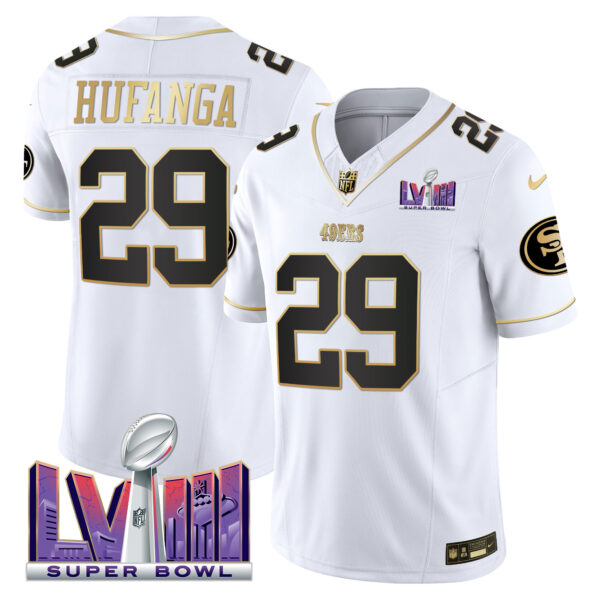 Men's 49ers Super Bowl LVIII Patch Vapor Jersey V2 - All Stitched - Image 30