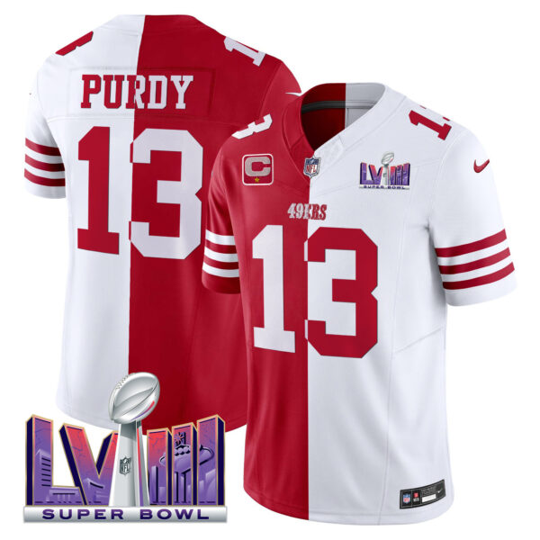 Men's 49ers Super Bowl LVIII Patch Vapor Jersey V2 - All Stitched - Image 33