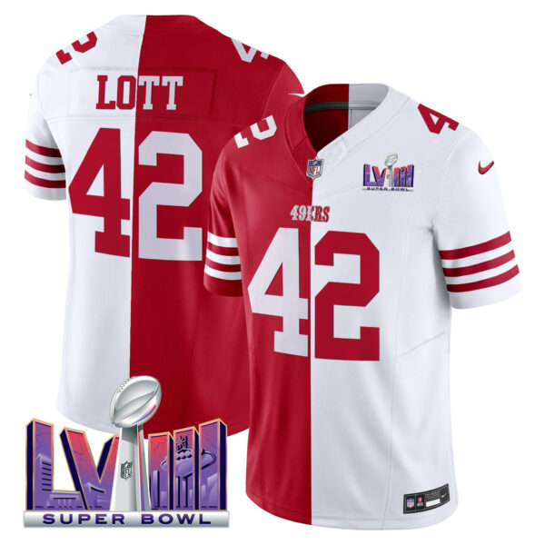 Men's 49ers Super Bowl LVIII Patch Vapor Jersey V2 - All Stitched - Image 39