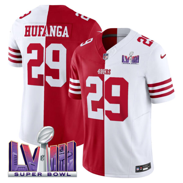 Men's 49ers Super Bowl LVIII Patch Vapor Jersey V2 - All Stitched - Image 40