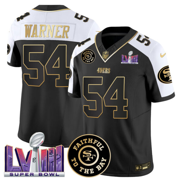 Men's 49ers Faithful & Super Bowl LVIII Patch Vapor Jersey V2 - All Stitched - Image 5