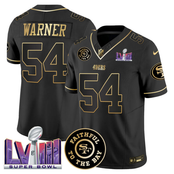 Men's 49ers Faithful & Super Bowl LVIII Patch Vapor Jersey V2 - All Stitched - Image 15