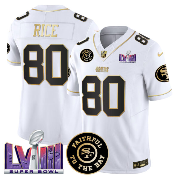 Men's 49ers Faithful & Super Bowl LVIII Patch Vapor Jersey V2 - All Stitched - Image 26