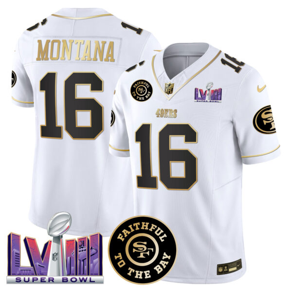 Men's 49ers Faithful & Super Bowl LVIII Patch Vapor Jersey V2 - All Stitched - Image 28