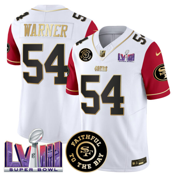 Men's 49ers Faithful & Super Bowl LVIII Patch Vapor Jersey V2 - All Stitched - Image 45