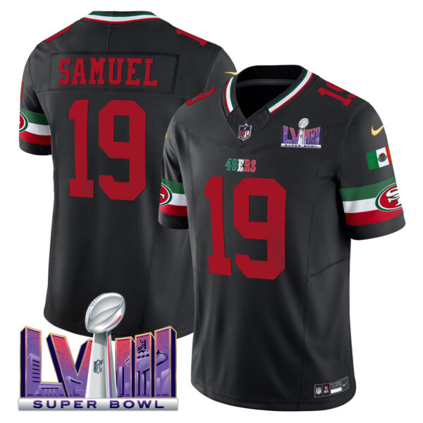 Men's 49ers Mexico Super Bowl LVIII Patch Vapor Jersey - All Stitched - Image 23