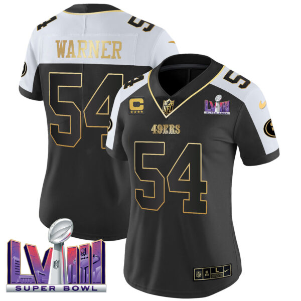 Women's 49ers Super Bowl LVIII Patch Vapor Jersey V2 - All Stitched - Image 5