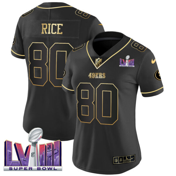 Women's 49ers Super Bowl LVIII Patch Vapor Jersey V2 - All Stitched - Image 16