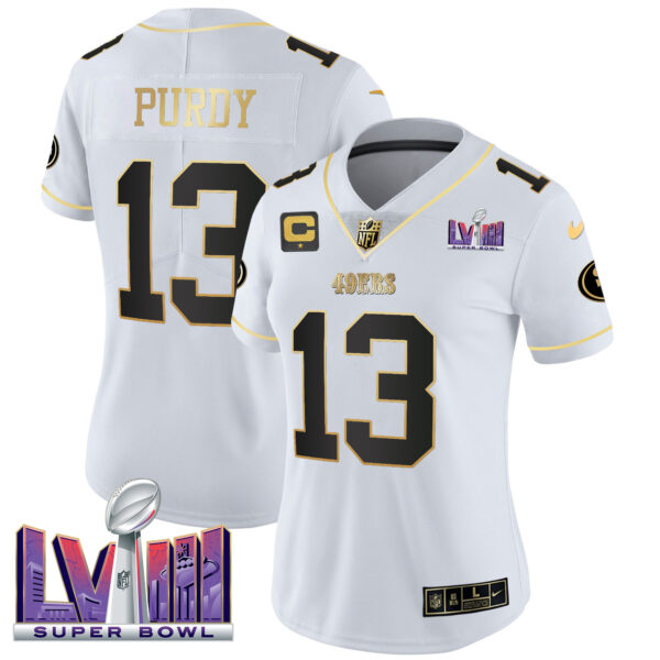 Women's 49ers Super Bowl LVIII Patch Vapor Jersey V2 - All Stitched - Image 23
