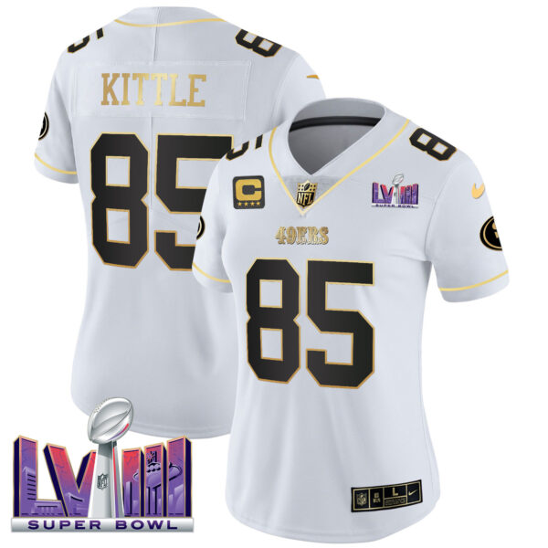 Women's 49ers Super Bowl LVIII Patch Vapor Jersey V2 - All Stitched - Image 24