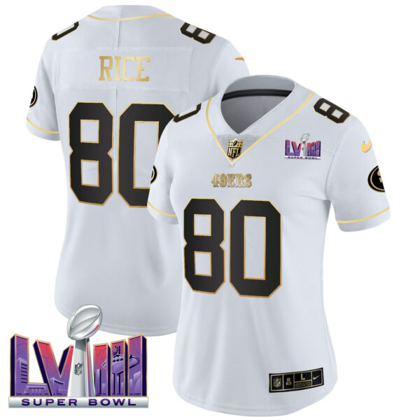 Women's 49ers Super Bowl LVIII Patch Vapor Jersey V2 - All Stitched - Image 26
