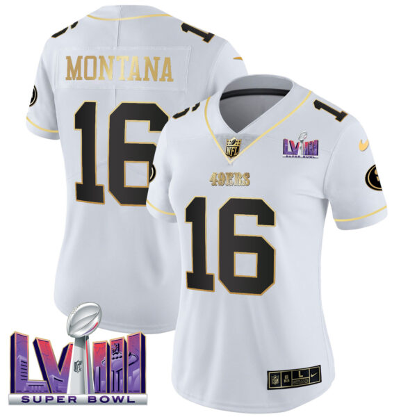 Women's 49ers Super Bowl LVIII Patch Vapor Jersey V2 - All Stitched - Image 28