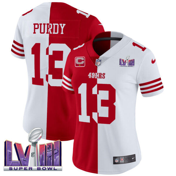 Women's 49ers Super Bowl LVIII Patch Vapor Jersey V2 - All Stitched - Image 33