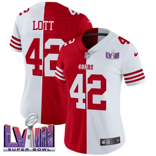 Women's 49ers Super Bowl LVIII Patch Vapor Jersey V2 - All Stitched - Image 39