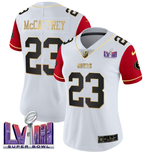 Women's 49ers Super Bowl LVIII Patch Vapor Jersey V2 - All Stitched - Image 41