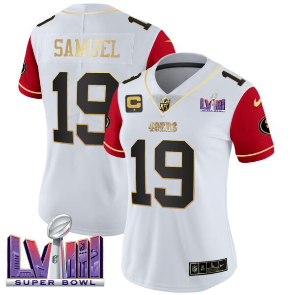 Women's 49ers Super Bowl LVIII Patch Vapor Jersey V2 - All Stitched - Image 42