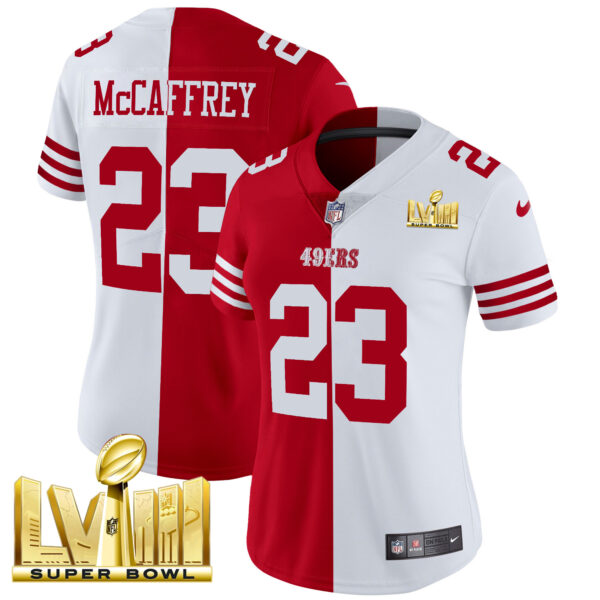 Women's 49ers Super Bowl LVIII Gold Patch Vapor Jersey V2 - All Stitched - Image 31