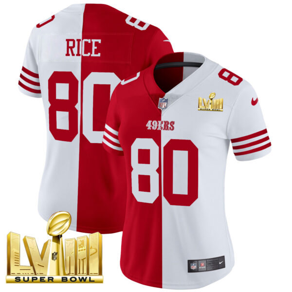 Women's 49ers Super Bowl LVIII Gold Patch Vapor Jersey V2 - All Stitched - Image 36