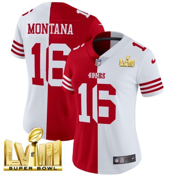 Women's 49ers Super Bowl LVIII Gold Patch Vapor Jersey V2 - All Stitched - Image 38