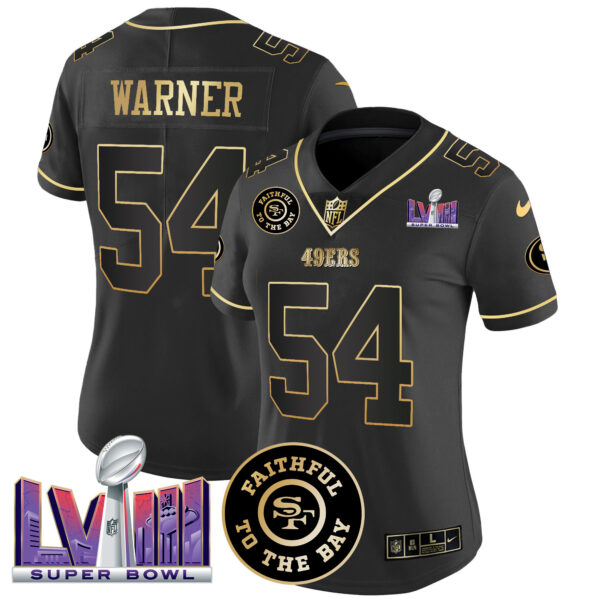 Women's 49ers Faithful & Super Bowl LVIII Patch Vapor Jersey V2 - All Stitched - Image 15