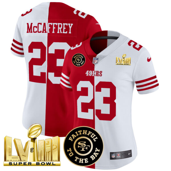 Women's 49ers Faithful & Super Bowl LVIII Gold Patch Vapor Jersey V2 - All Stitched - Image 31