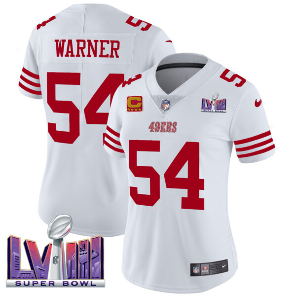 Women's 49ers Super Bowl LVIII Patch Vapor Limited Jersey - All Stitched - Image 5