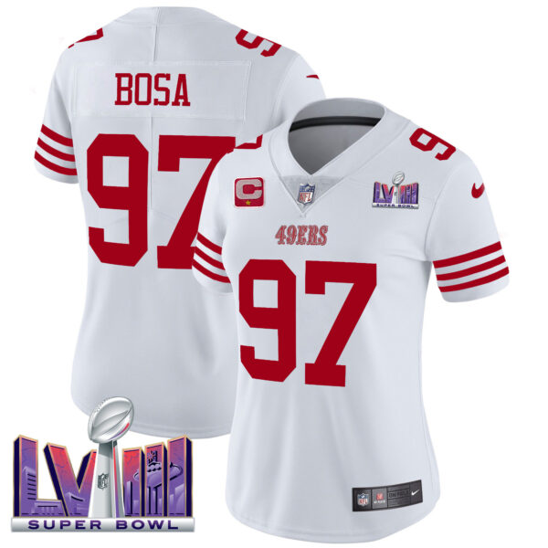 Women's 49ers Super Bowl LVIII Patch Vapor Limited Jersey - All Stitched - Image 7