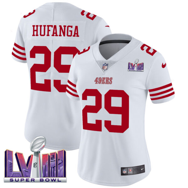 Women's 49ers Super Bowl LVIII Patch Vapor Limited Jersey - All Stitched - Image 10