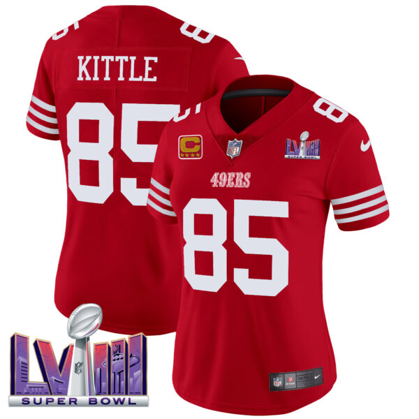 Women's 49ers Super Bowl LVIII Patch Vapor Limited Jersey - All Stitched - Image 14