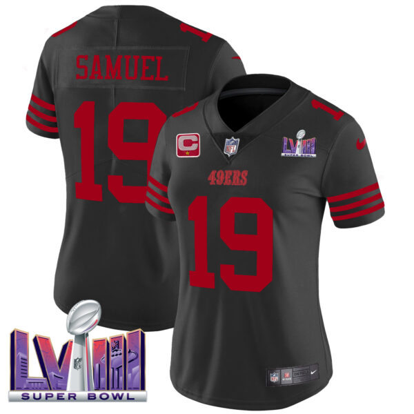 Women's 49ers Super Bowl LVIII Patch Vapor Limited Jersey - All Stitched - Image 22