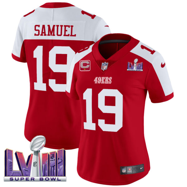 Women's 49ers Super Bowl LVIII Patch Vapor Limited Jersey - All Stitched - Image 32