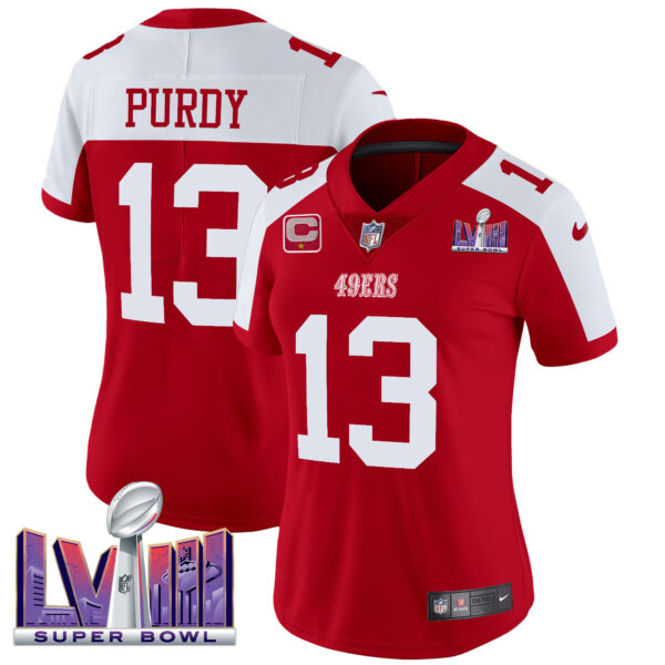 Women's 49ers Super Bowl LVIII Patch Vapor Limited Jersey - All Stitched - Image 33