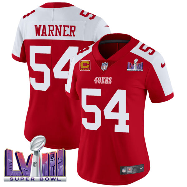 Women's 49ers Super Bowl LVIII Patch Vapor Limited Jersey - All Stitched - Image 35