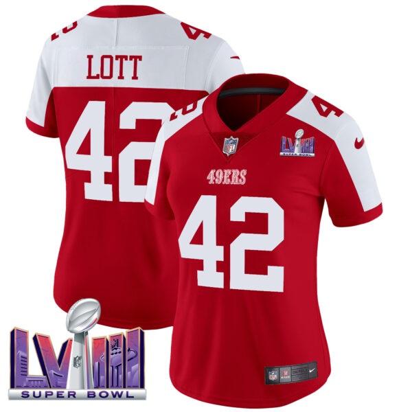 Women's 49ers Super Bowl LVIII Patch Vapor Limited Jersey - All Stitched - Image 39