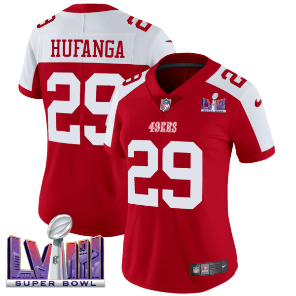 Women's 49ers Super Bowl LVIII Patch Vapor Limited Jersey - All Stitched - Image 40