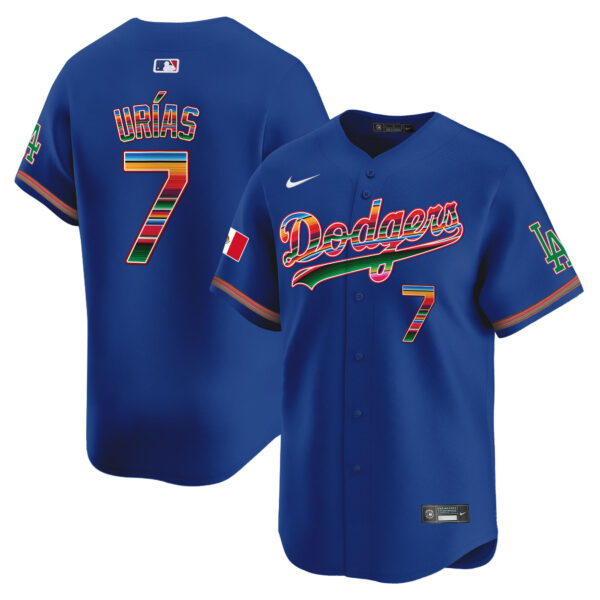 Men's Los Angeles Dodgers Mexico Vapor Premier Limited Jersey - All Stitched - Image 15