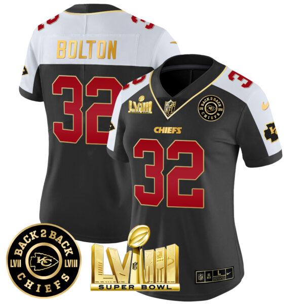Women's Chiefs Super Bowl LVIII & Back 2 Back Patch Vapor Jersey V3 - All Stitched - Image 6