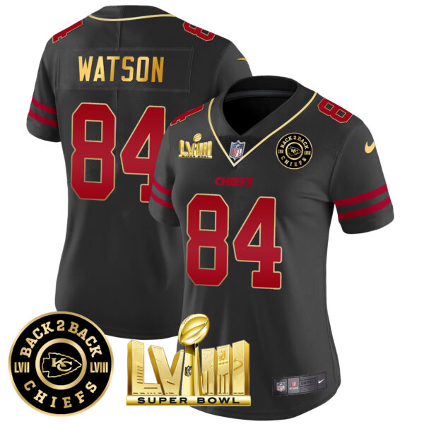 Women's Chiefs Super Bowl LVIII & Back 2 Back Patch Vapor Jersey V3 - All Stitched - Image 33