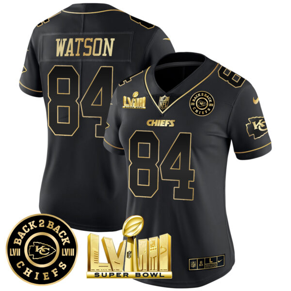 Women's Chiefs Super Bowl LVIII & Back 2 Back Patch Vapor Jersey V4 - All Stitched - Image 12