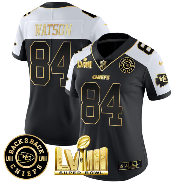 Women's Chiefs Super Bowl LVIII & Back 2 Back Patch Vapor Jersey V4 - All Stitched - Image 26