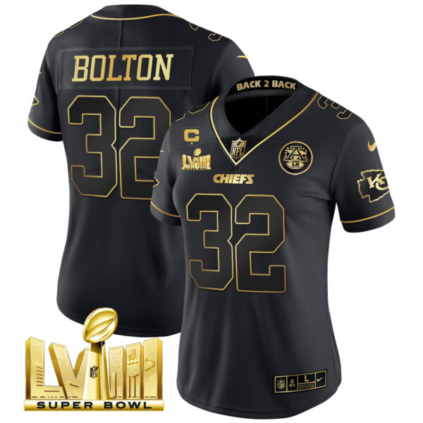 Women's Chiefs Super Bowl LVIII & Back 2 Back Patch Vapor Jersey V5 - All Stitched - Image 13